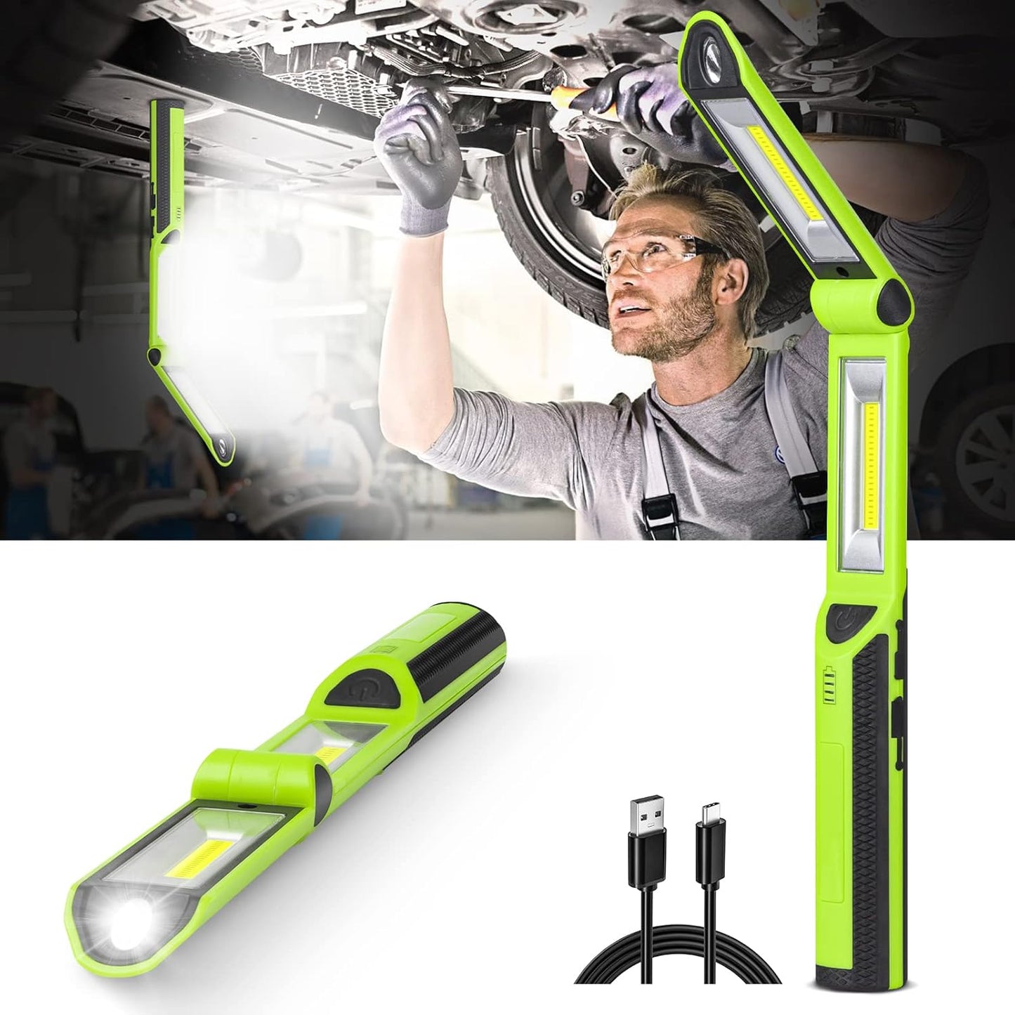 Ropelux Work Light 1500 Lumens Rechargeable LED Portable Flashlight