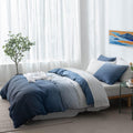 100% Cotton Duvet Cover Twin Size - Reversible Ocean Blue Gradient