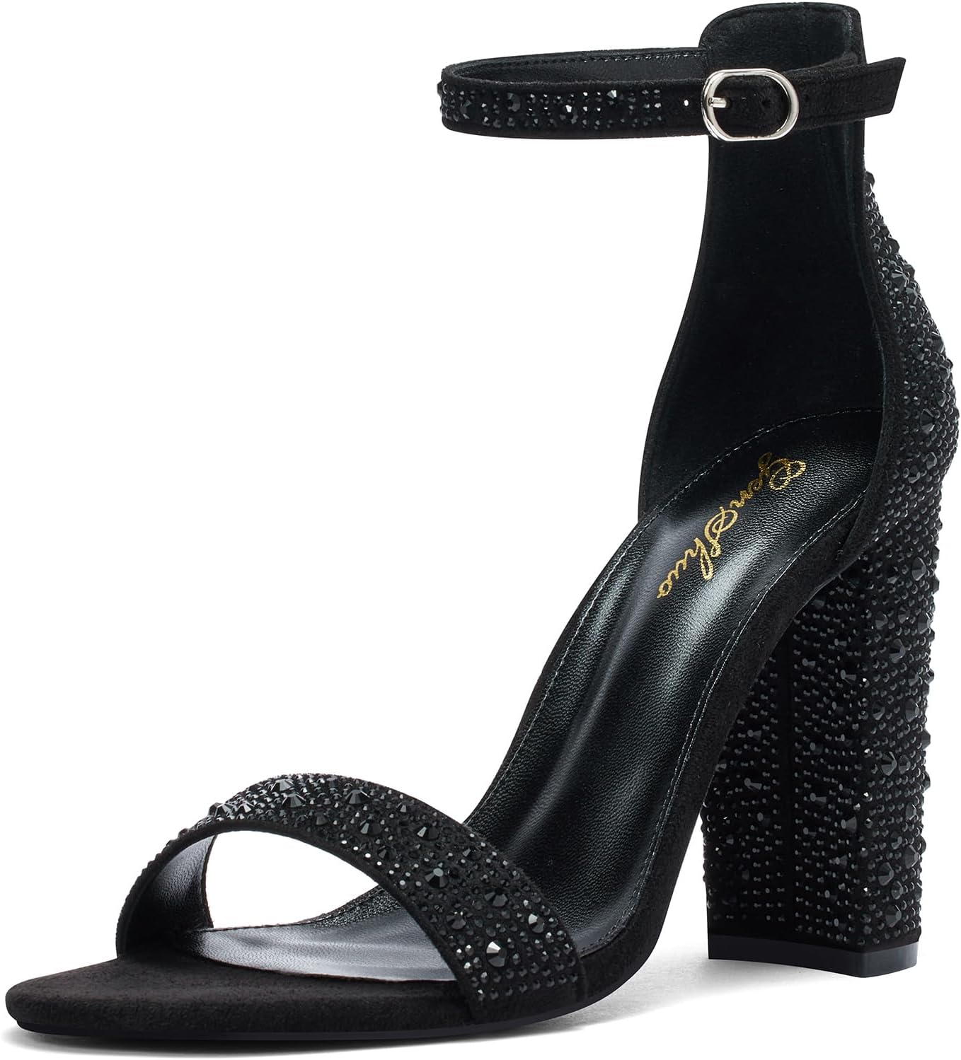 GENSHUO Women's 4-Inch Chunky High Heel Sandals for Any Occasion