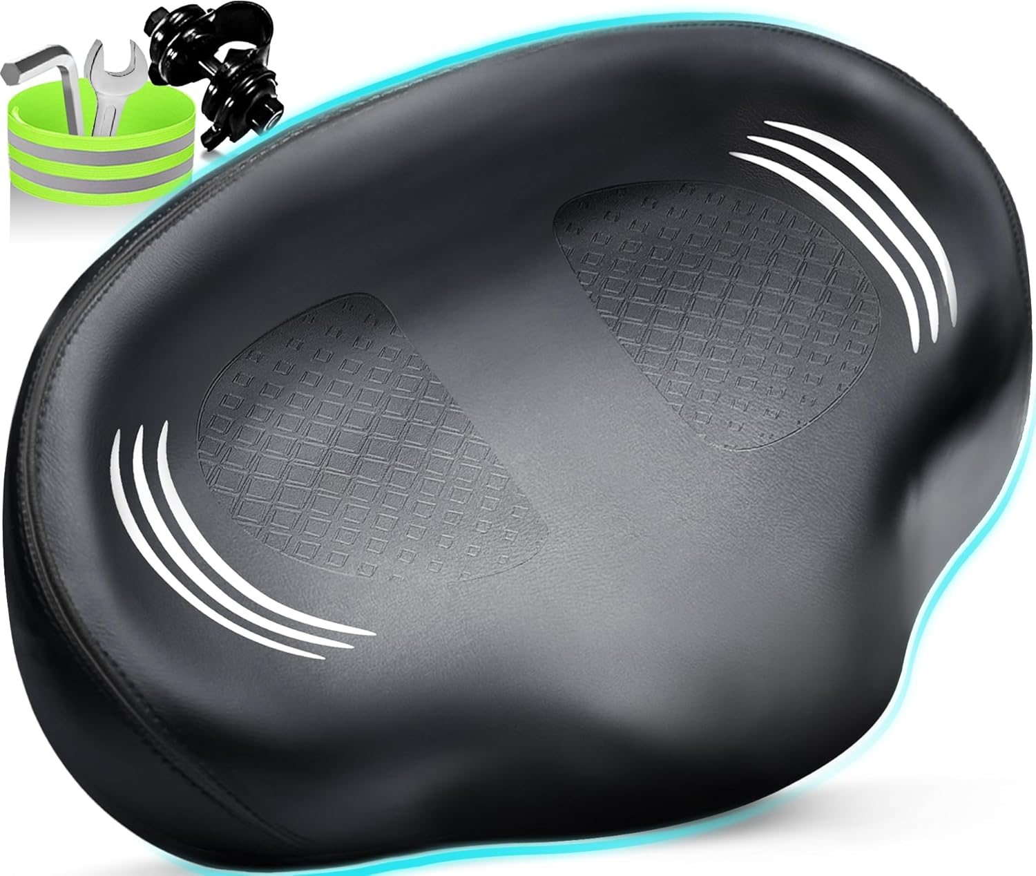 Noseless Wide Bicycle Seat for Comfort on All Bike Types