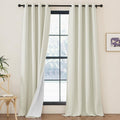 NICETOWN Faux Linen 100% Blackout 90 in Curtains - Heavy Thermal