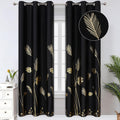 Estelar Textiler Blackout Curtains with Gold Print for Bedrooms