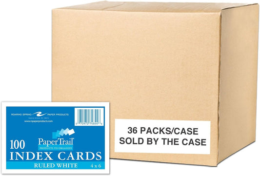 Roaring Spring Index Cards 4x6 Bulk Case of 3600 Cards