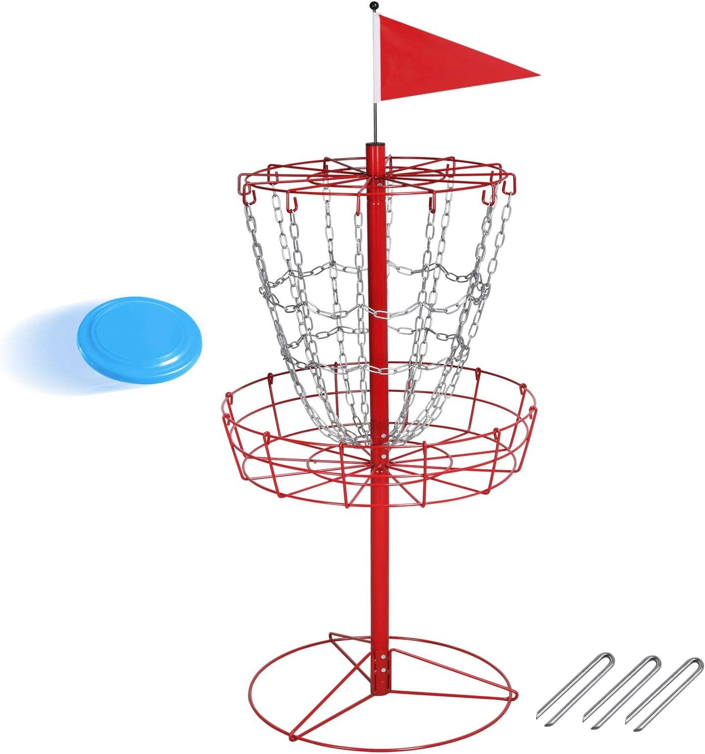 Portable Red Disc Golf Basket by Topeakmart