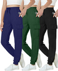 Girls Cargo Joggers Slim Fit High Waisted Pants - Quick Dry Teen