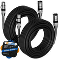 XLR to XLR Cable 50 Feet 2 Pack - Heavy Duty Pro Microphone Cords