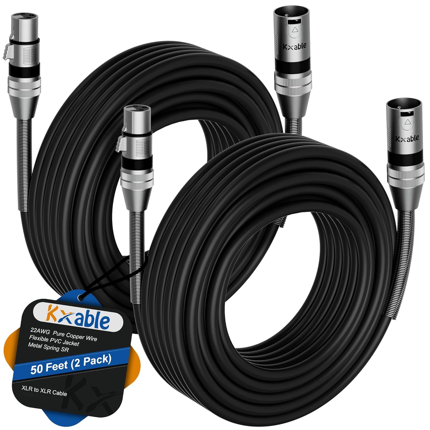 Premium XLR to XLR Cable 50 Feet for High Fidelity Sound