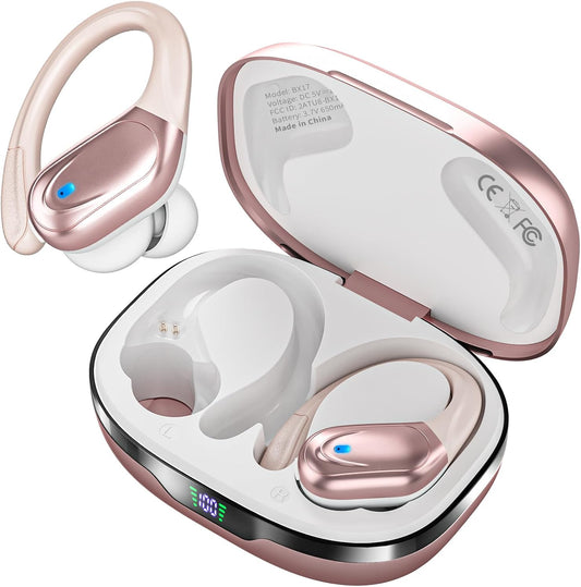 80hr Playback Wireless Earbuds - Noise-Canceling - Rose Gold