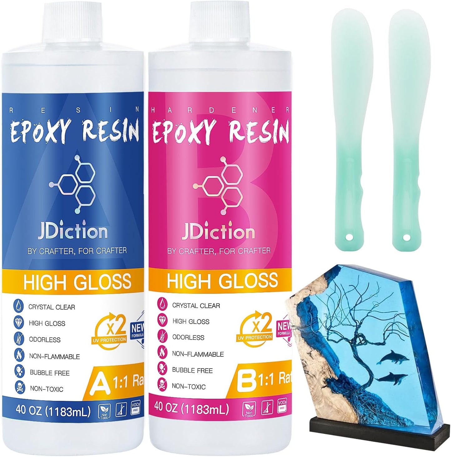 JDiction Epoxy Resin Kit for Crystal Clear Art and Craft Projects