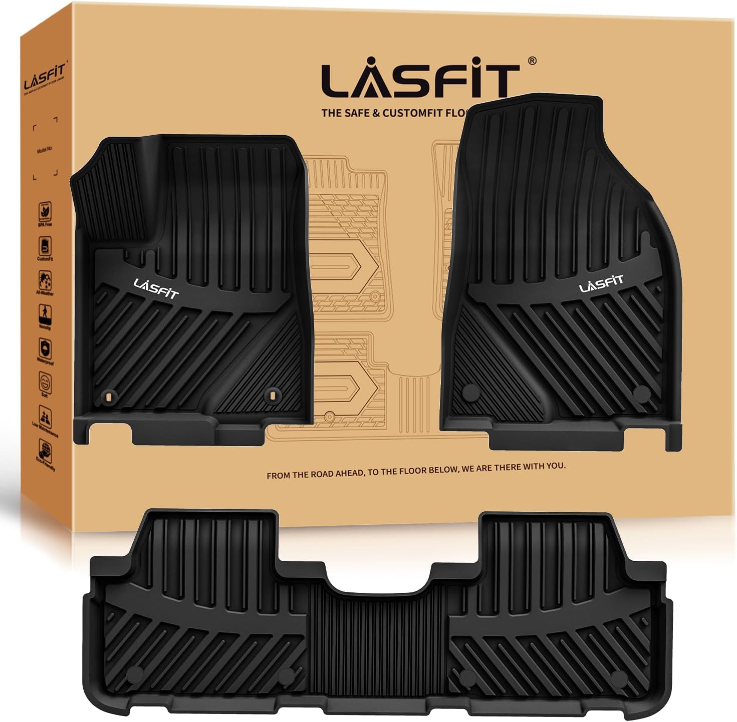Custom Fit LASFIT Floor Mats for Toyota Highlander 2014-2019