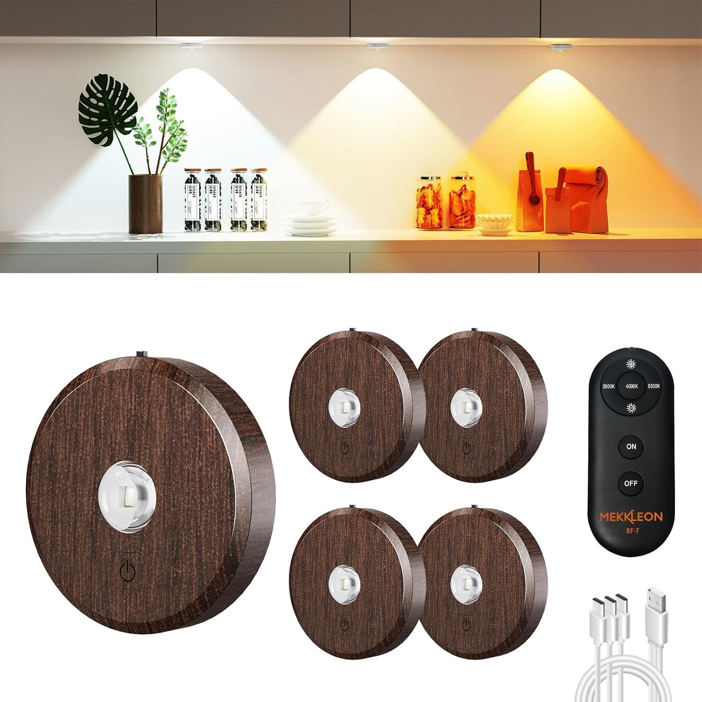 Rechargeable Puck Lights with Remote Control for Versatile Lighting