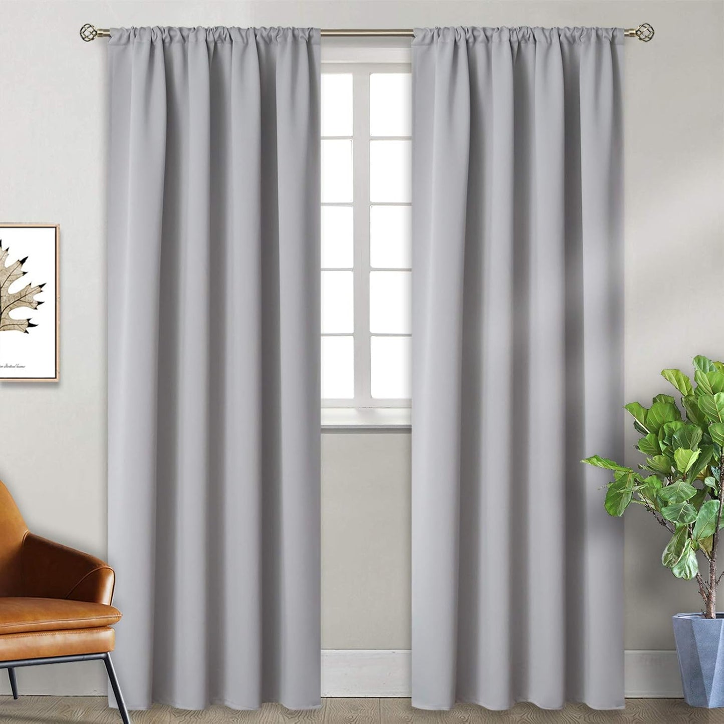 BGment Rod Pocket Blackout Curtains for Bedroom and Living Room