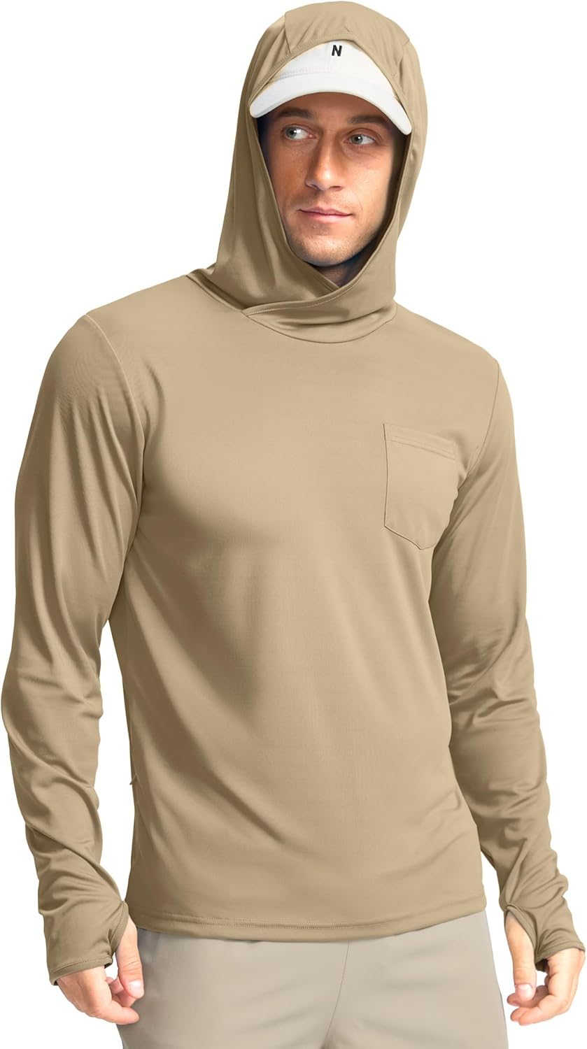 UPF 50+ Sun Hoodie with Pockets for Men