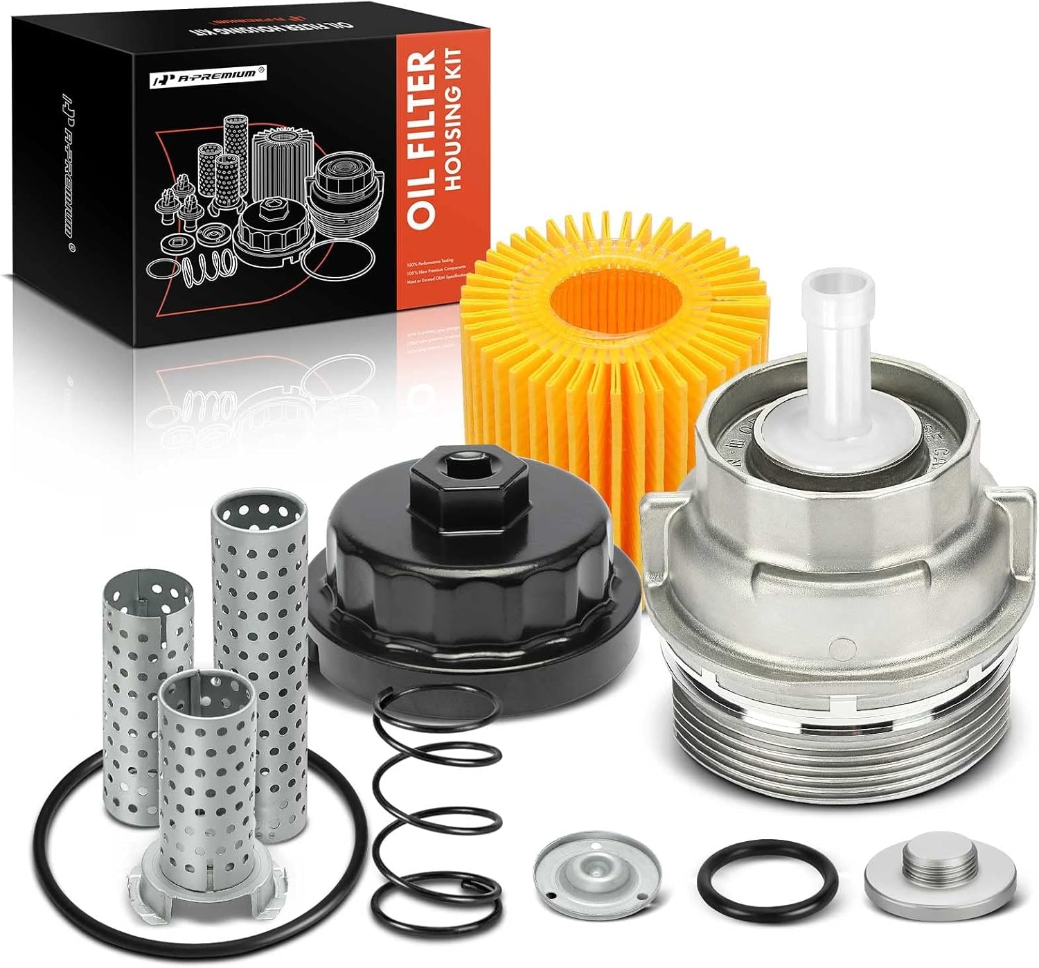 A-Premium Engine Oil Filter Cap Assembly Kit for Toyota Vehicles