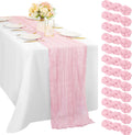 Light Pink Cheesecloth Table Runner 10FT 35 x 120 in - Soft Boho Decor