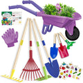 Kids Gardening Tools Outdoor Toys Set with Wheelbarrow - STEM Play