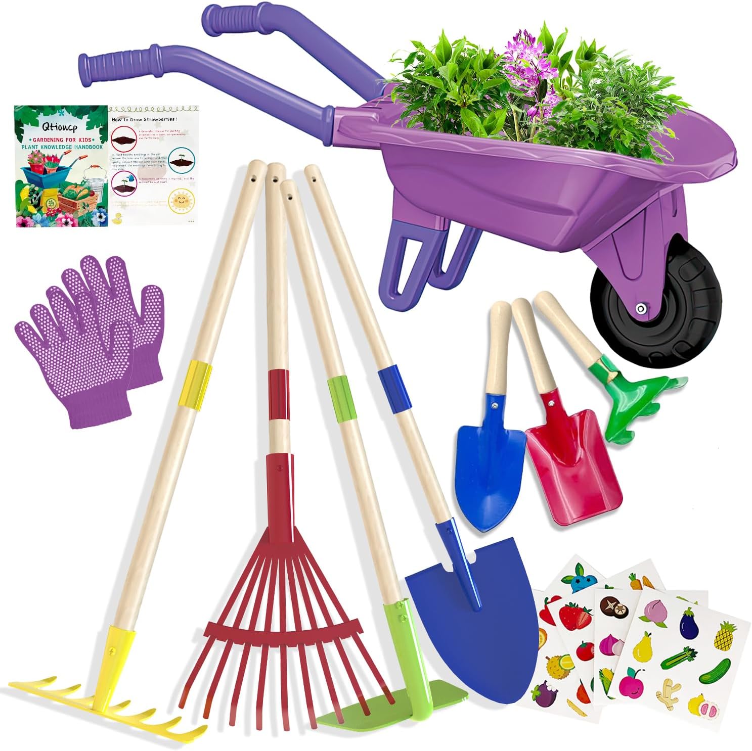 Kids Gardening Tools Set with Wheelbarrow for Outdoor Fun