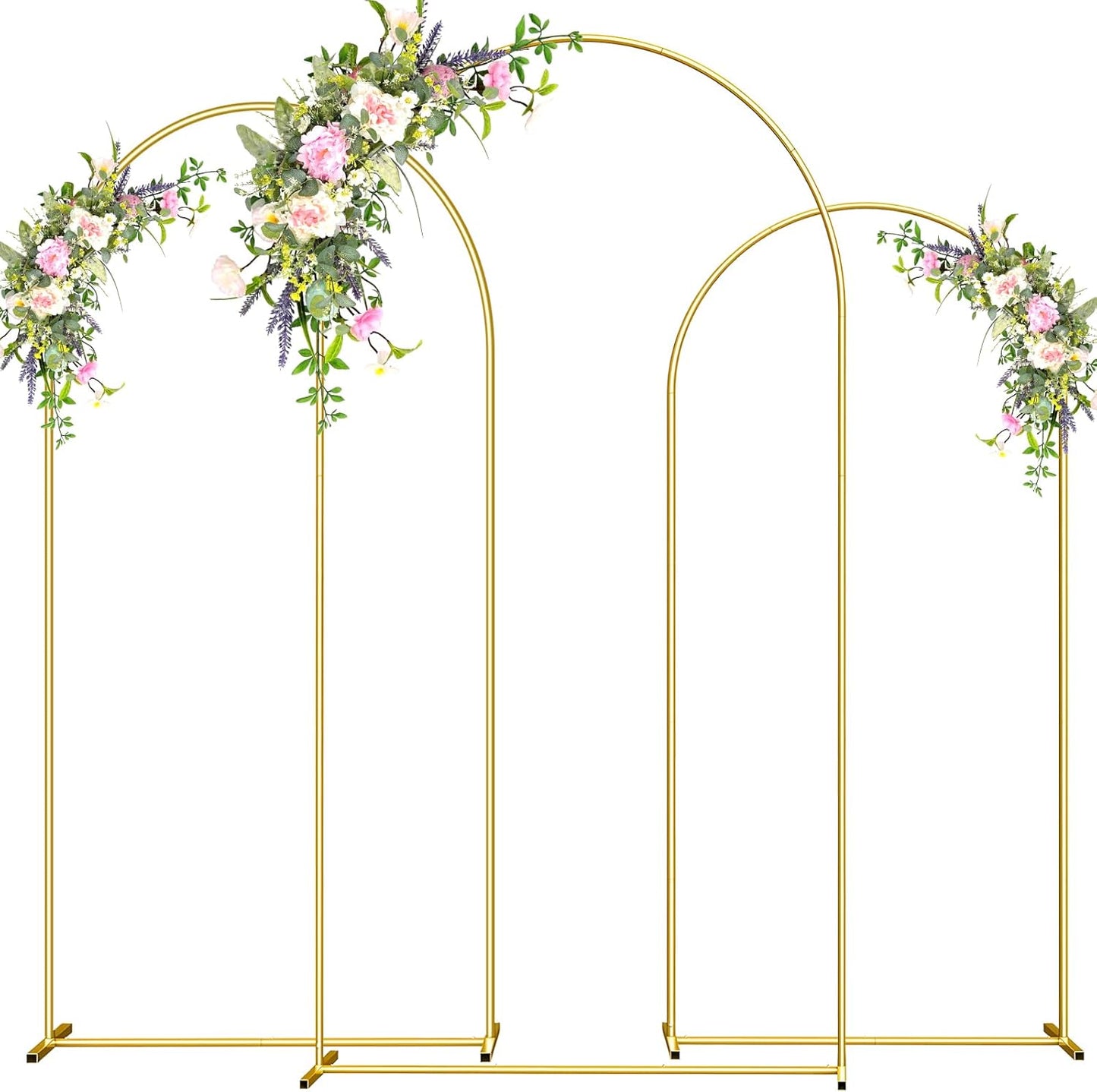 Metal Arch Backdrop Stand for Weddings and Events - Set of 3