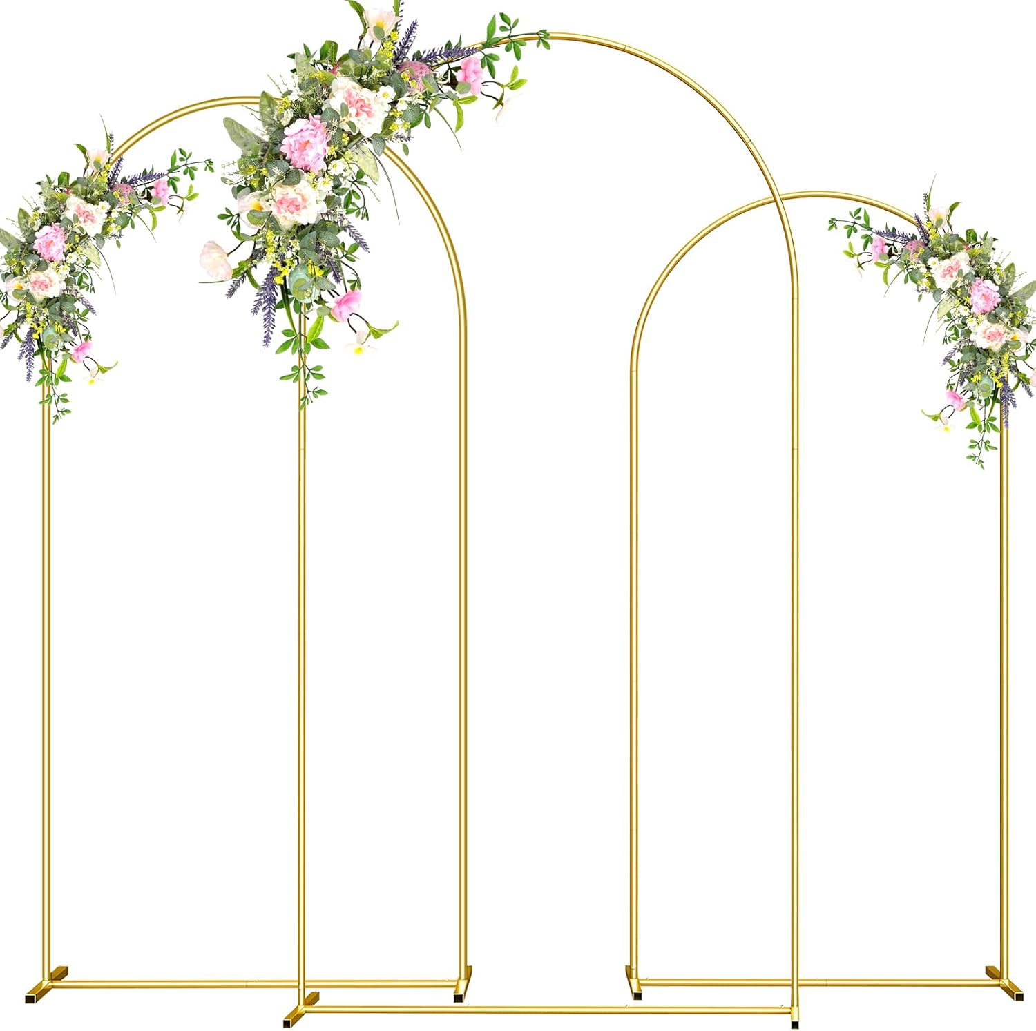 Metal Arch Backdrop Stand for Weddings and Events - Set of 3