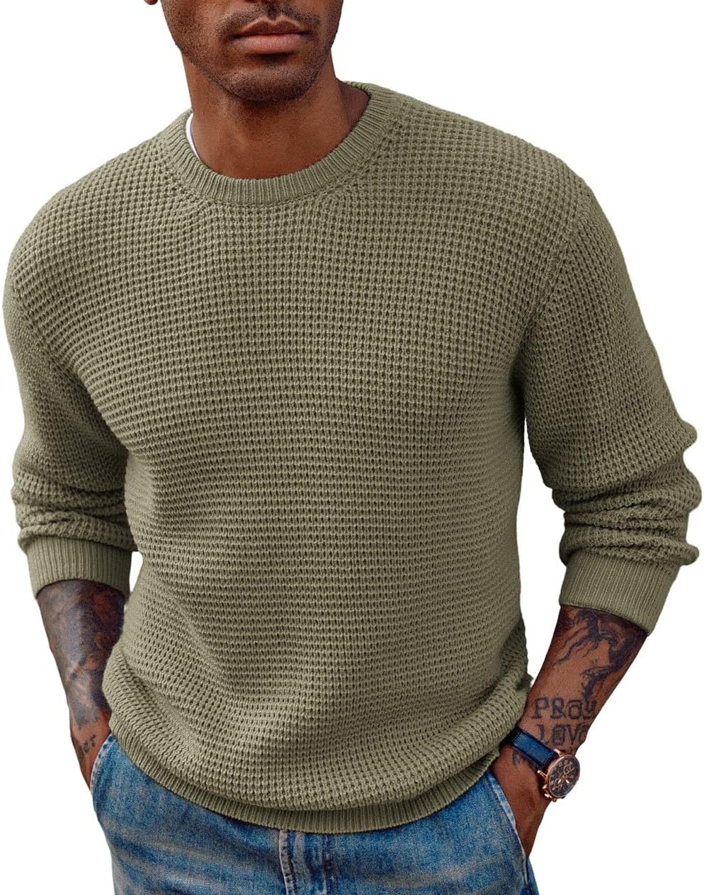 PJ PAUL JONES Mens Crewneck Pullover Sweater for All Seasons