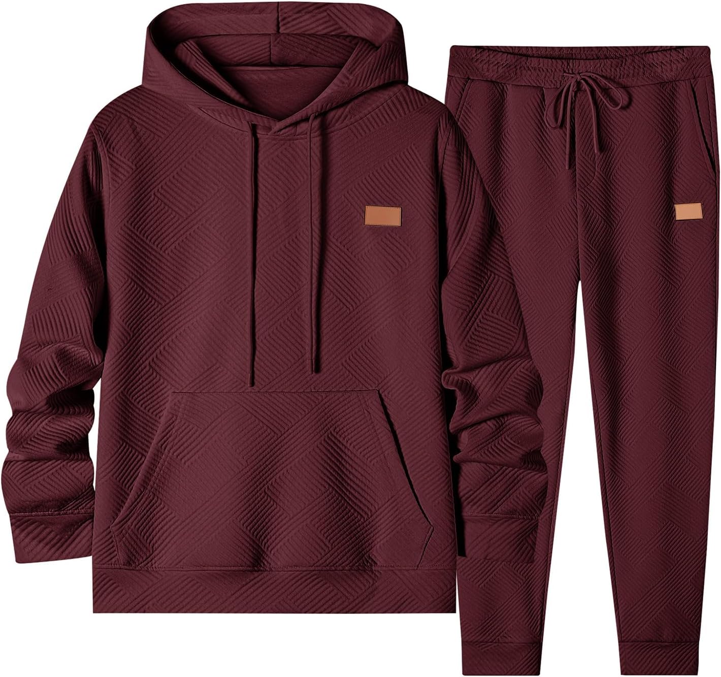 JMIERR Mens 2 Piece Jacquard Sweatsuit for Comfort and Style