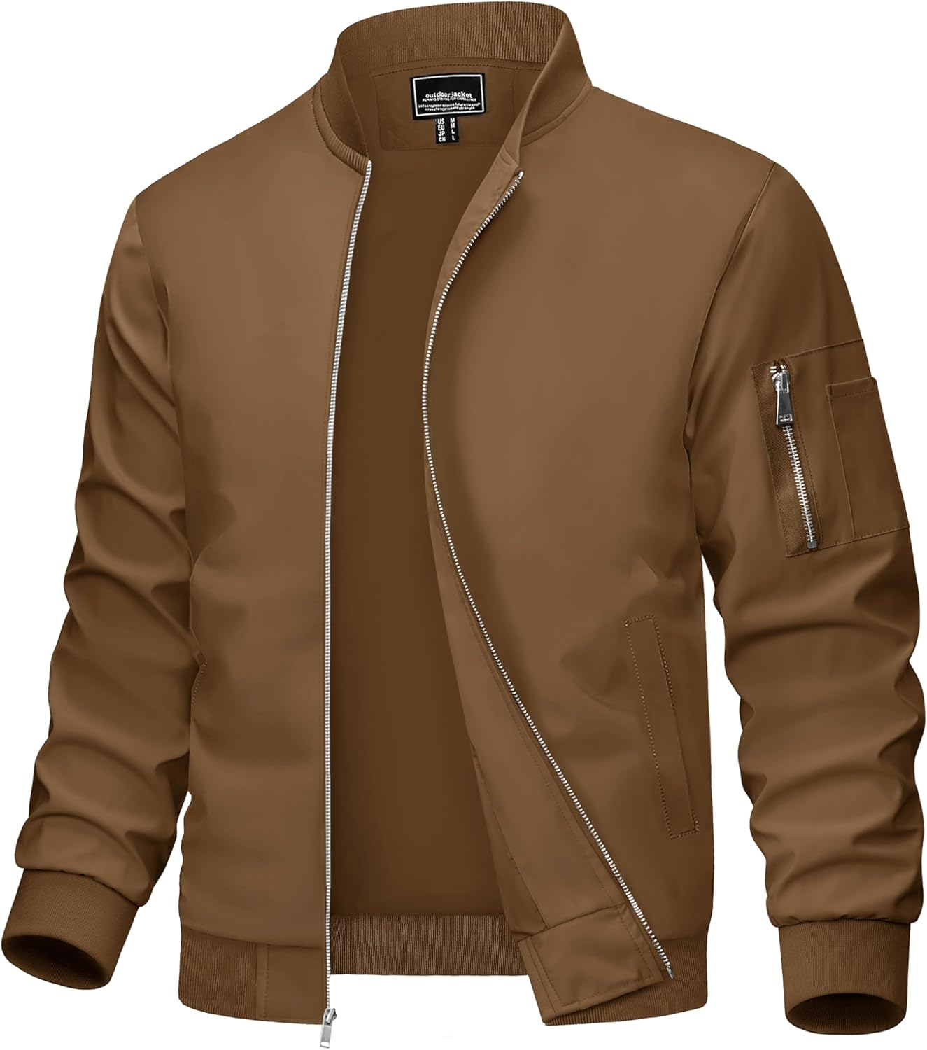 Lightweight Casual Windbreaker Bomber Jacket for Men - 5 Pockets