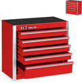 P.I.T. Mini Red Tool Box Portable 5-Drawer Micro Roll Cab - Compact