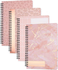 4 Pcs Girls Pink Notebooks Lined Spiral Journal A5 - Pack of 4