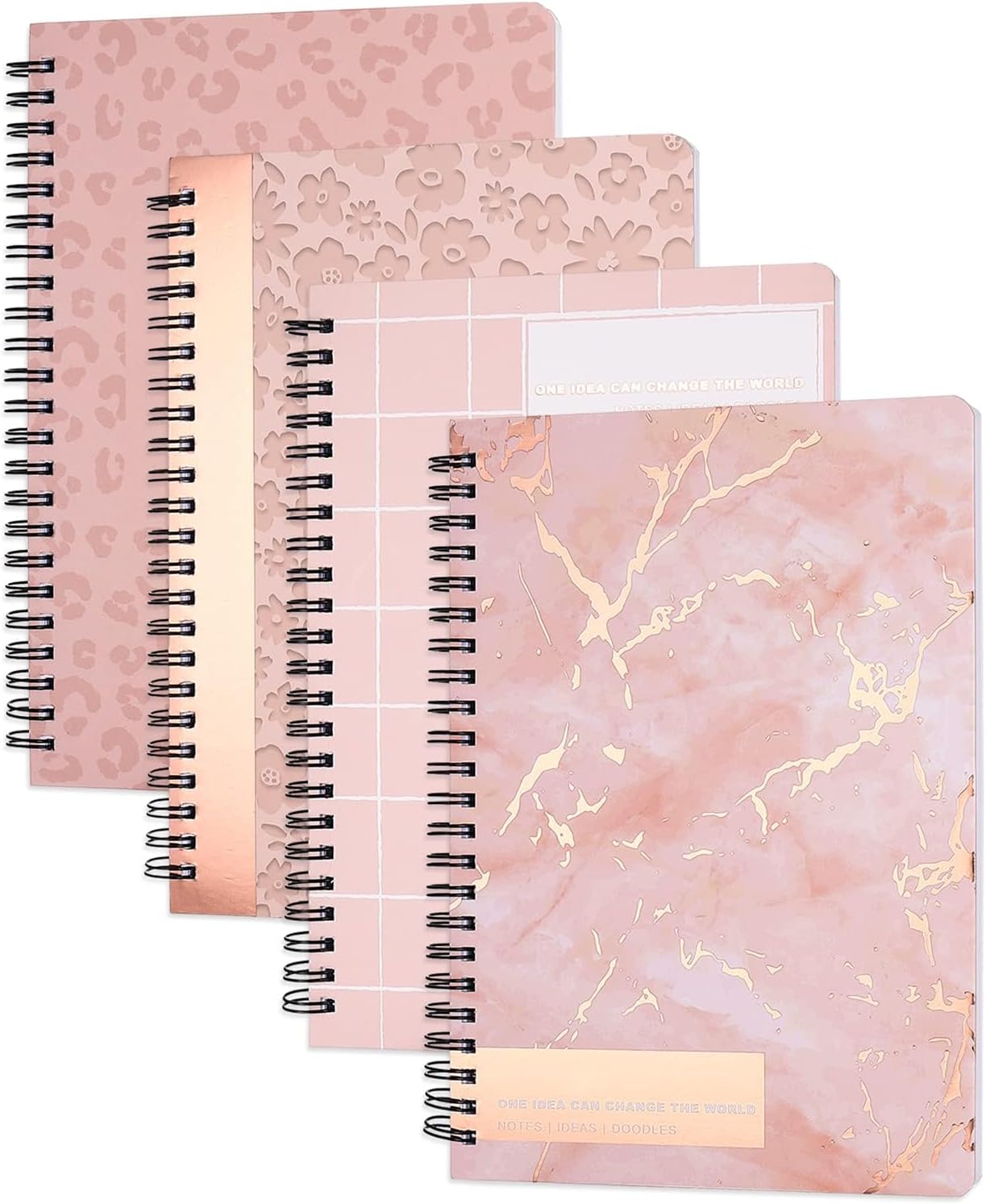 SUUYOO A5 Pink Marble Spiral Notebook Set - Stylish & Functional!