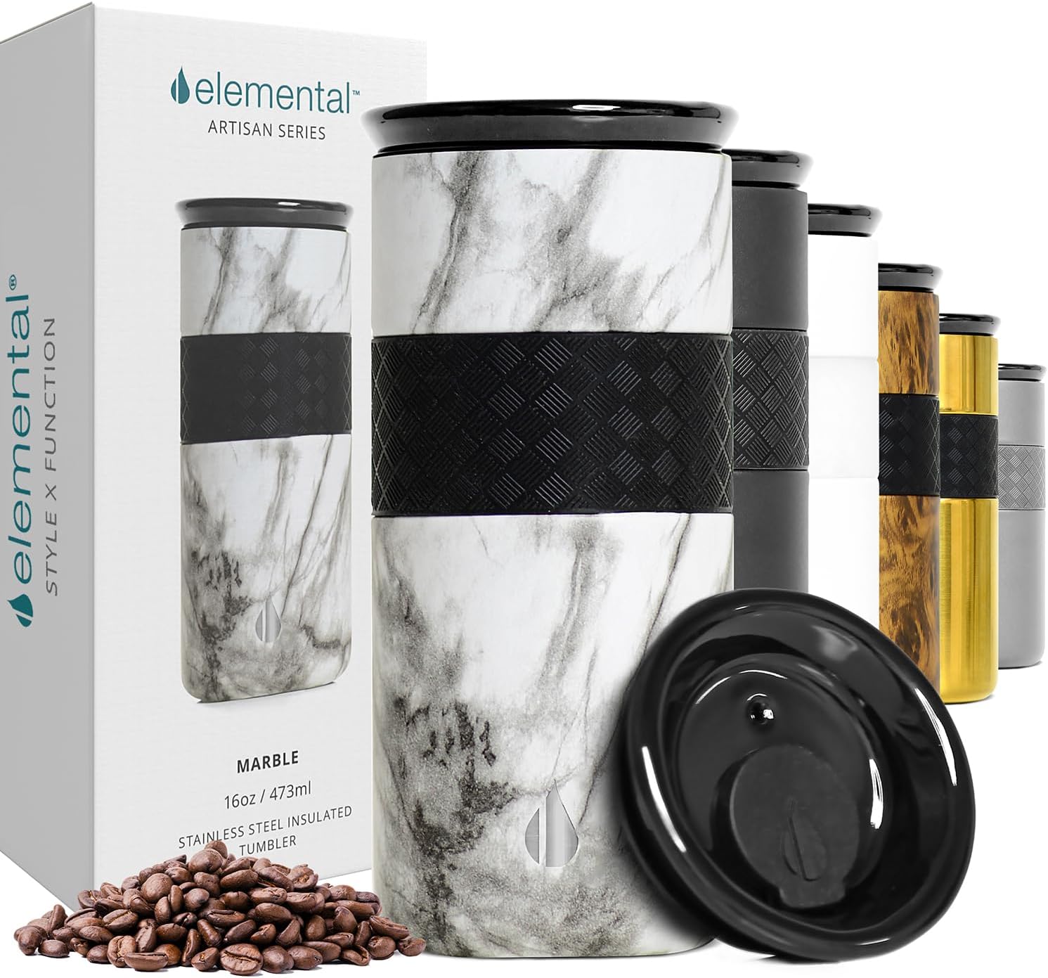 Elemental Artisan Insulated Tumbler for Hot and Cold Beverages