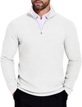 COOFANDY Men's Quarter Zip Sweater - Slim Lightweight Pullover