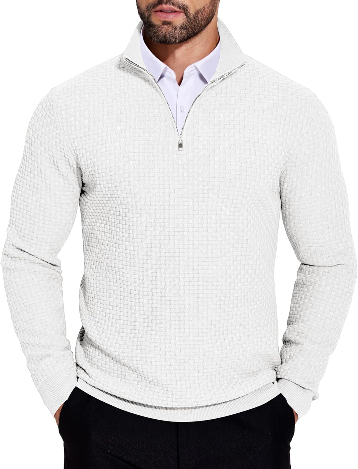 COOFANDY Men's Quarter Zip Sweaters for Stylish Winter Wear