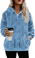 Womens Sherpa Pullover Fuzzy Hoodie Plaid & Tie Dye - Warm Cozy
