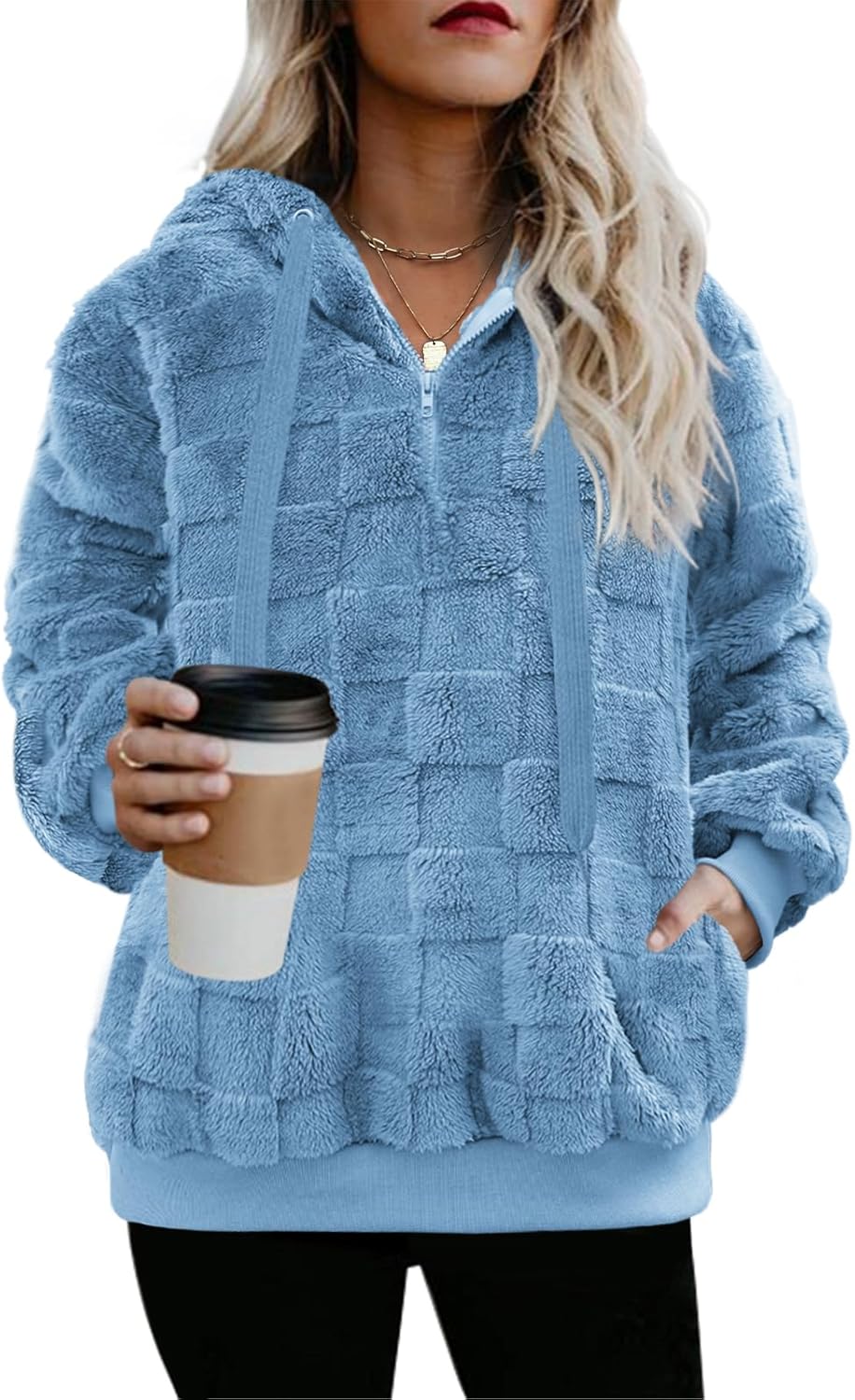 Nirovien Womens Sherpa Pullover Hoodie for Cozy Warmth