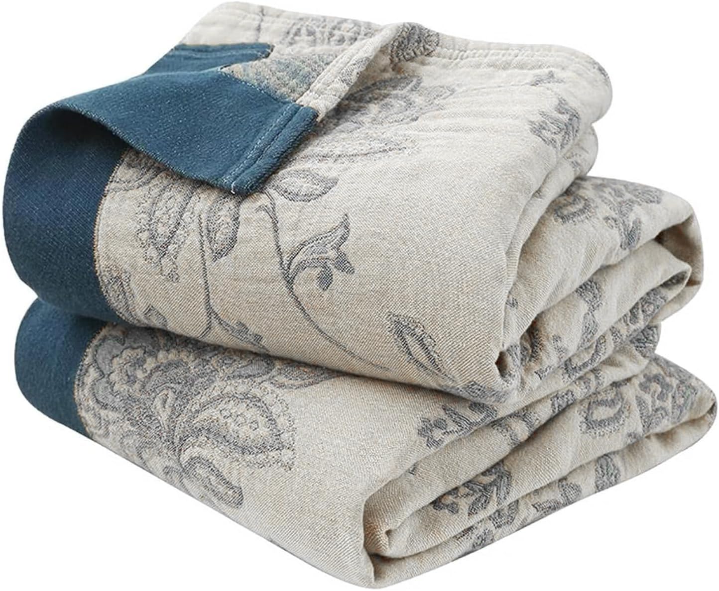 Muslin Throw Blankets for Bed - Cozy 100% Cotton Boho Quilt