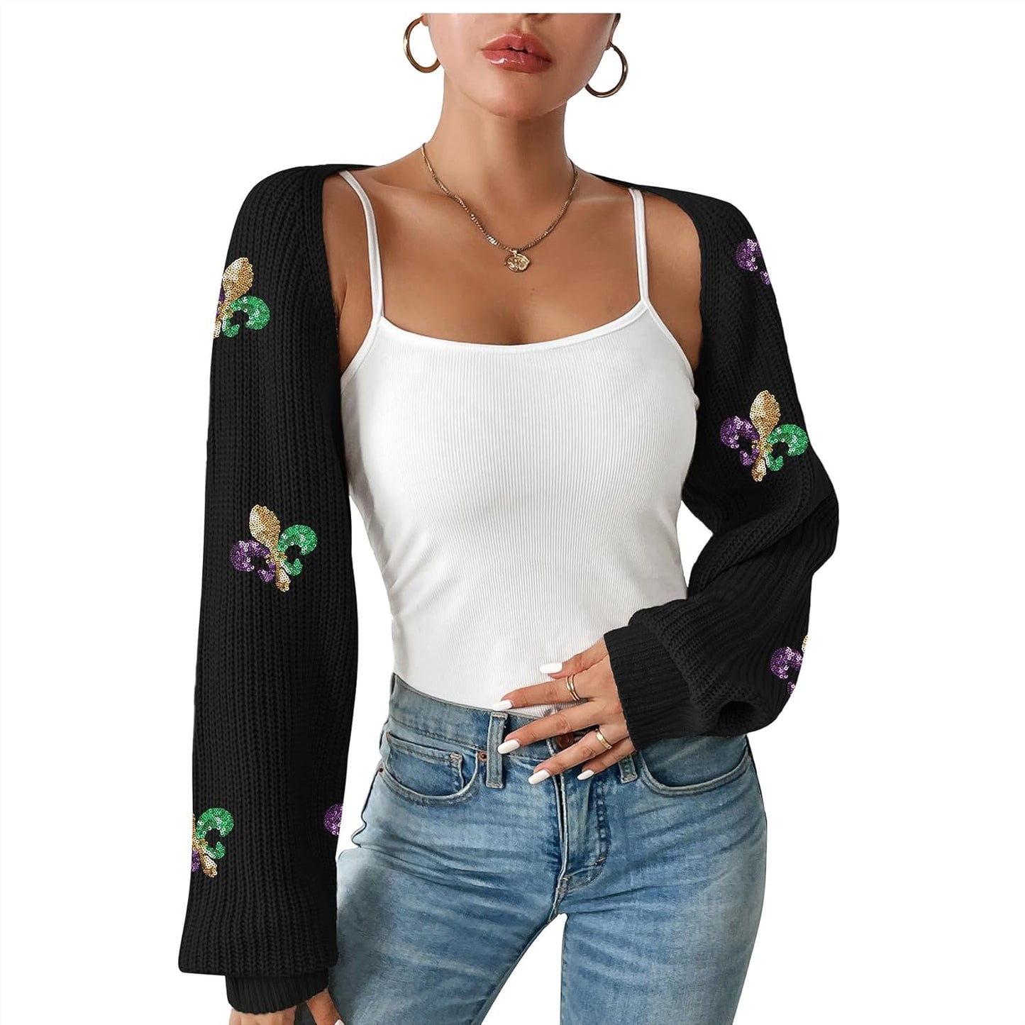 Y2K Long Sleeve Cropped Sweater by Durio