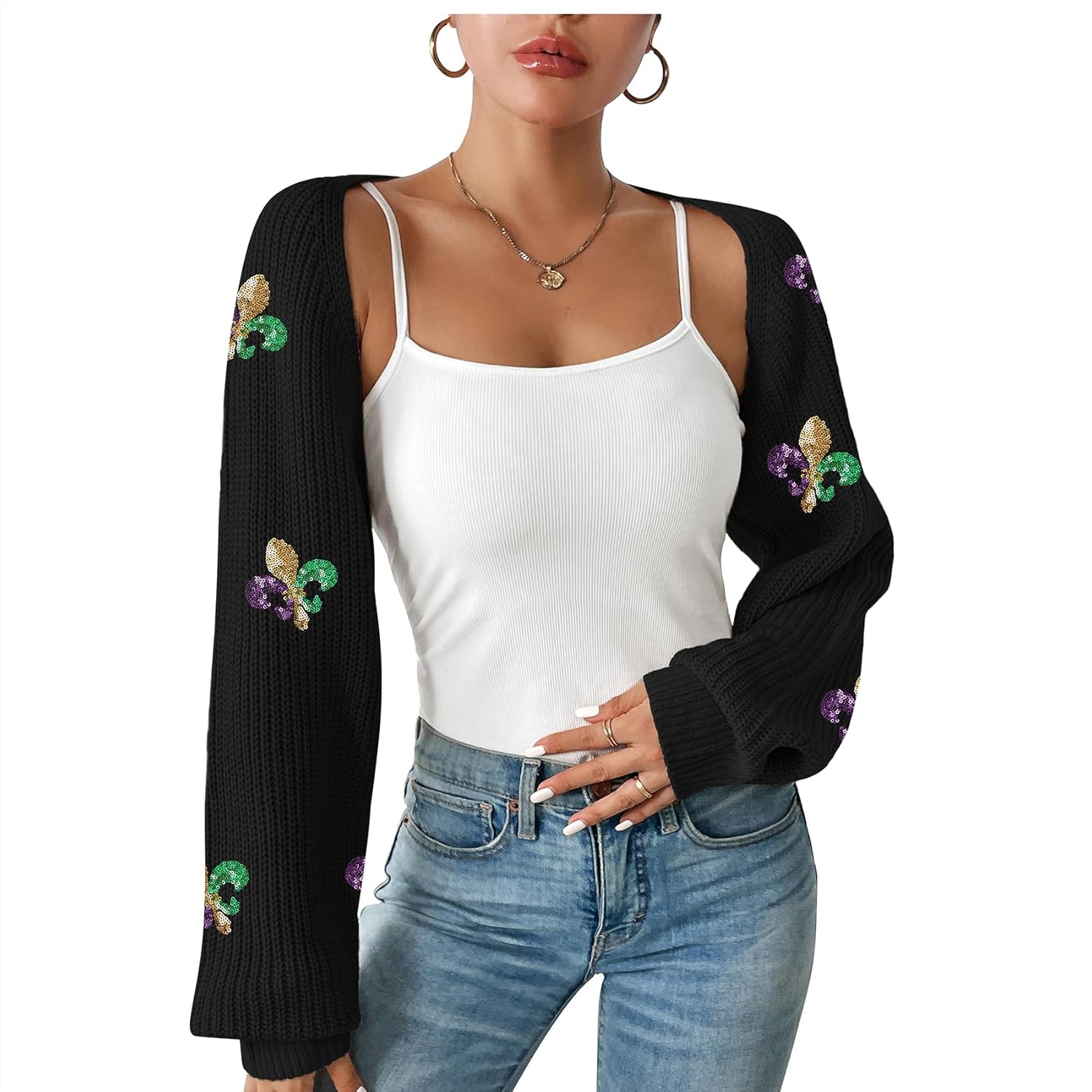 Y2K Long Sleeve Cropped Sweater by Durio
