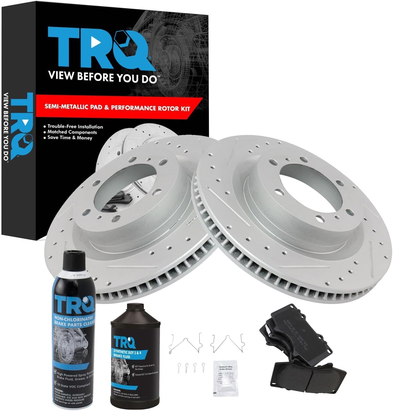 TRQ Front Performance Brake Pad & Rotor Kit for Lexus GX460