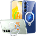 TORRAS 360 Spin for Samsung Galaxy S25 Case with Stand - 360