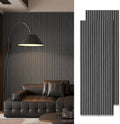 Acoustic Wood Slat Panels 94.5 in x 24 in 2-Pack - Smoky Oak
