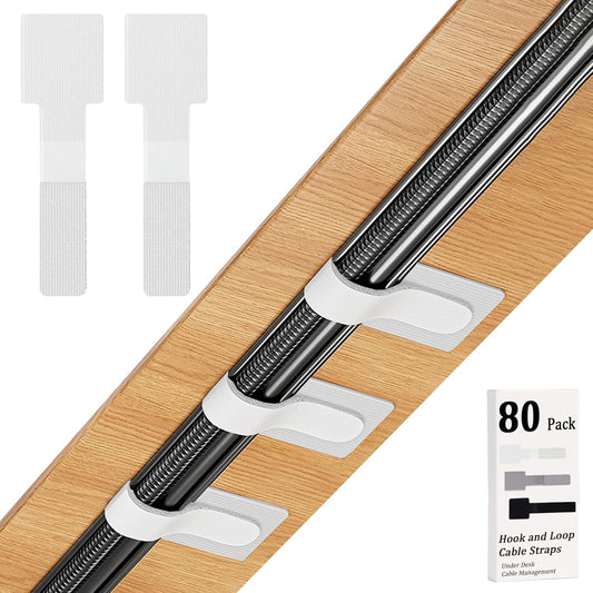 Self-Adhesive Cable Straps 80PCS - Reusable Wire Organizers
