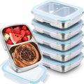Tioncy 6 Pcs 304 Stainless Steel Bento Box for Food Storage