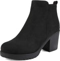 DREAM PAIRS Women's Low Heel Chunky Ankle Boots for Winter Style