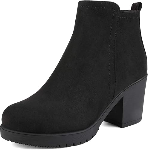 DREAM PAIRS Women's Low Heel Chunky Ankle Boots for Winter Style