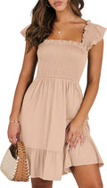 ANRABESS Women's Summer Sleeveless Square Neck Short Sundress - Cute
