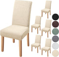 Chair Covers for Dining Room 6 Pack - Stretch Jacquard Slipcovers