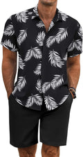 COOFANDY Men's Summer Beach 2-Piece Linen Texture Set - Lightweight