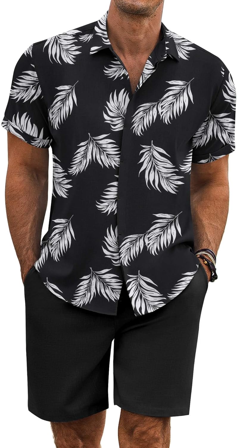 COOFANDY Men's Summer Beach Outfits for Vacation and Relaxation