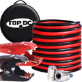 TOPDC 2 Gauge 20 ft Jumper Cables for Cars, SUVs and Trucks