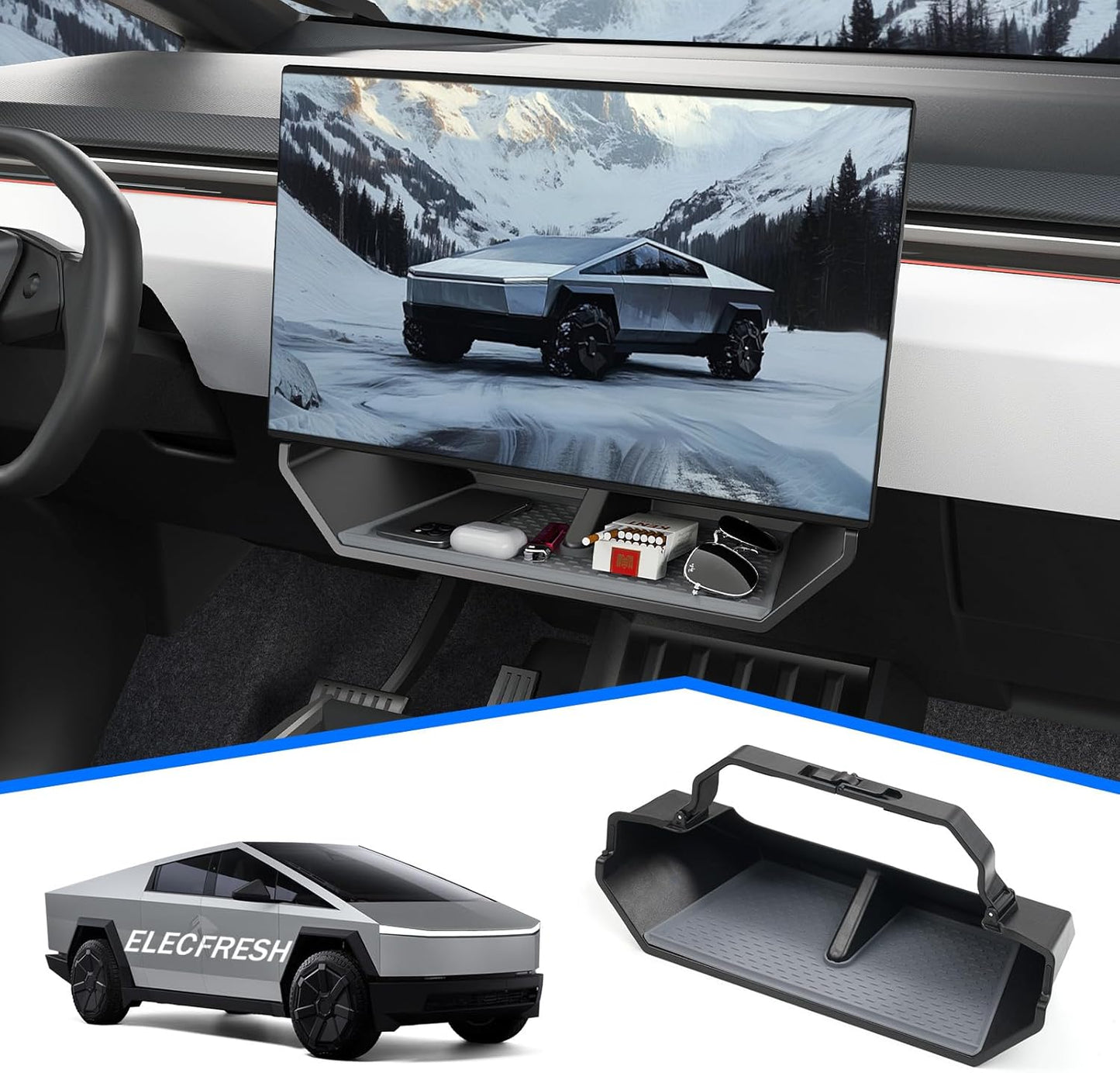 ELECFRESH Center Console Organizer for 2024 Tesla Cybertruck